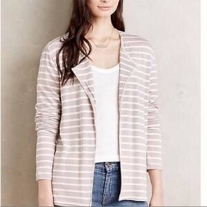 Bordeaux Anthropologie Striped Open Cardigan